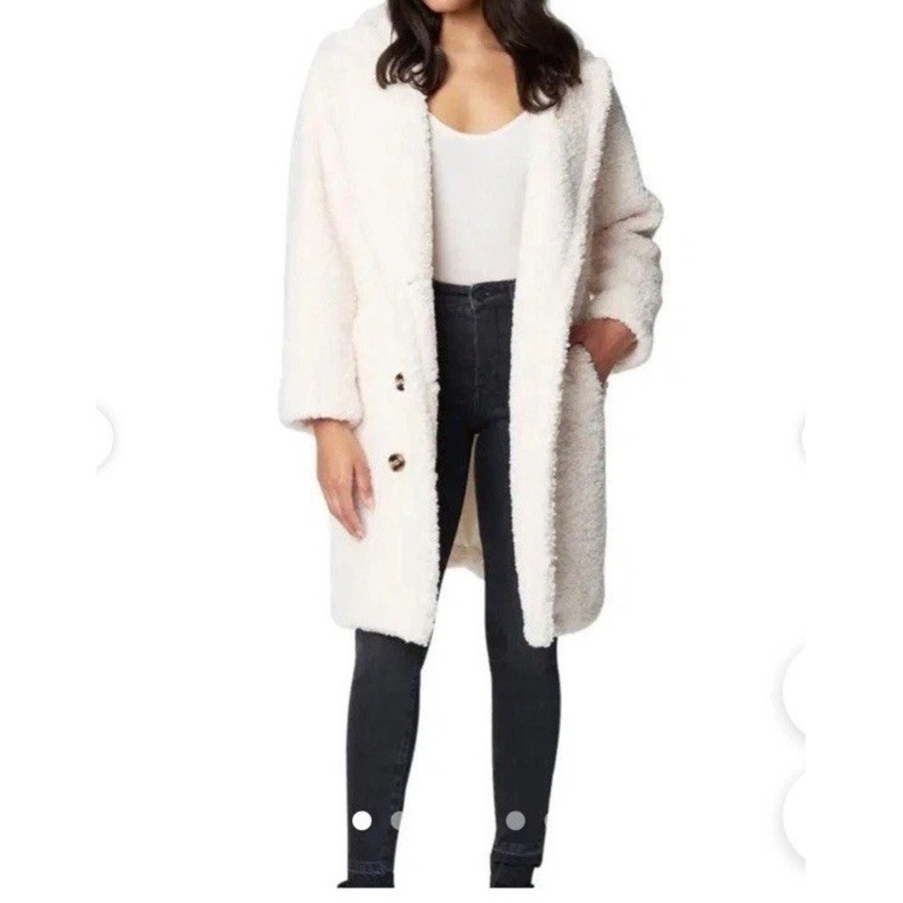 New Anthropologie Blank NYC Sea Salt Fleece Teddy Bear Sherpa Jacket M Double